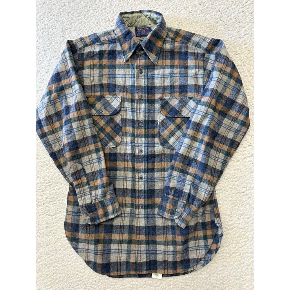 Vintage 70s Pendleton Mens Long Sleeve Button Down Wool Shirt Small